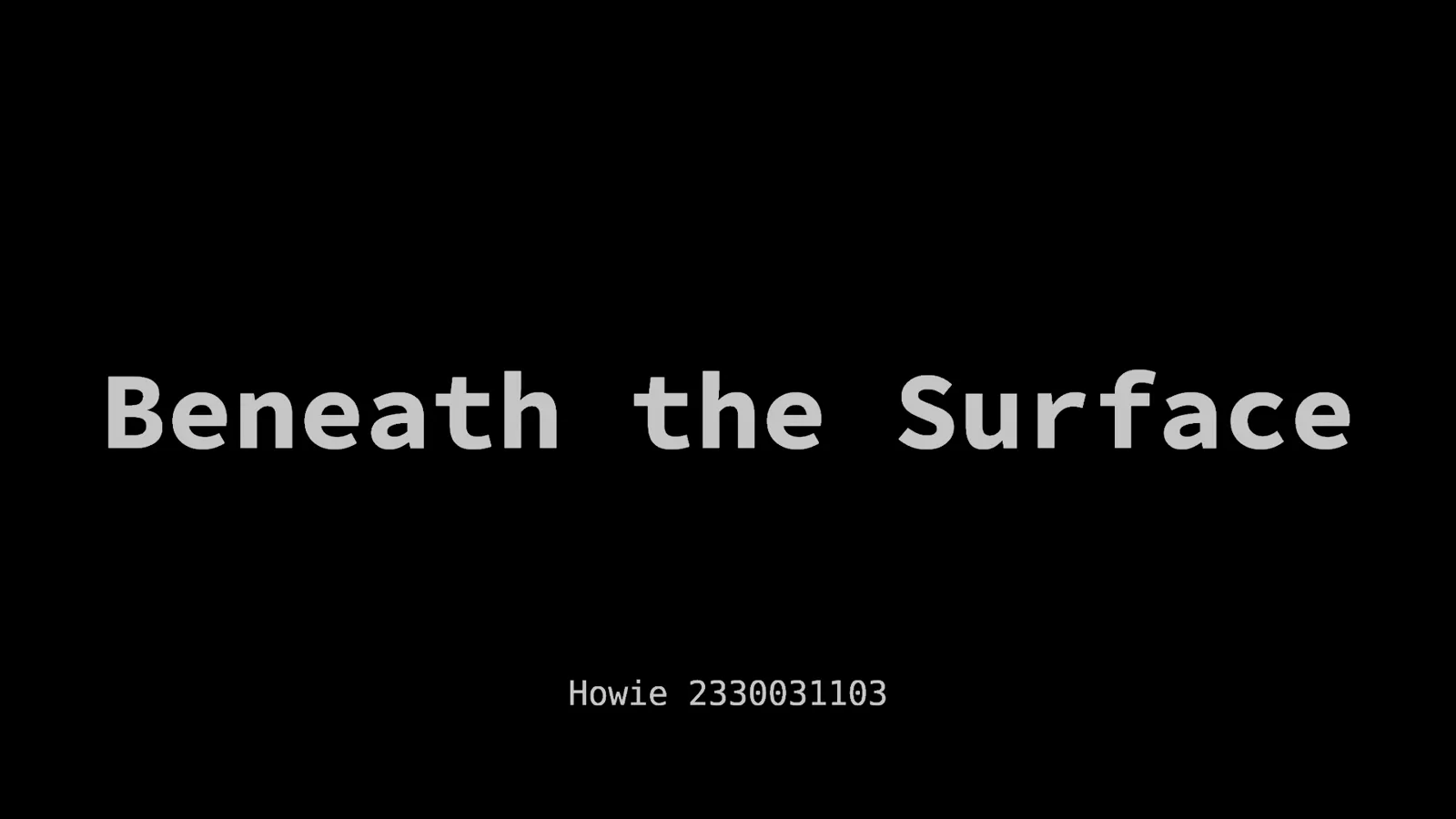Beneath the Surface 标题画面